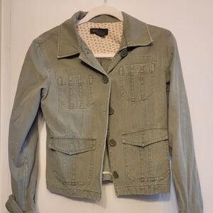 Olive Green Denim Style Jacket